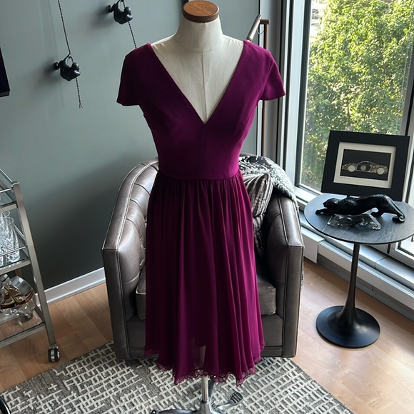Dress the Population | Dresses | New Dress The Population Corey Chiffon Fit Flare Cocktail Dress Size Small